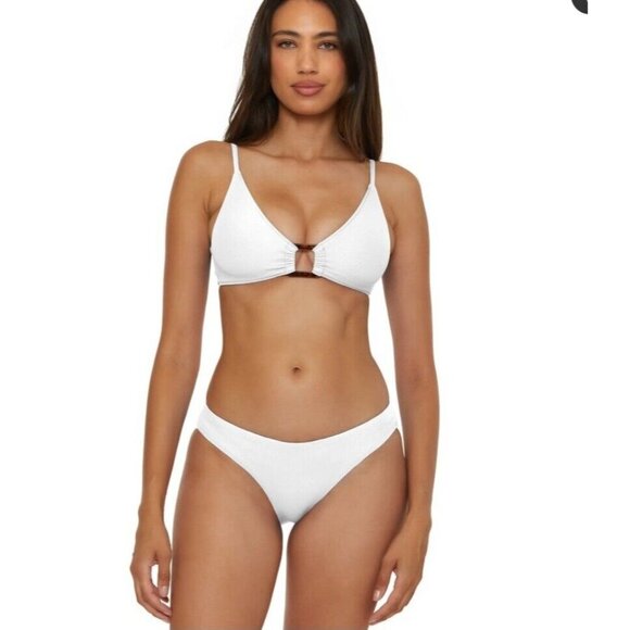 BECCA Womens White Bikini Top/Bottoms Set Swim Suit Small NEW - Picture 2 of 12